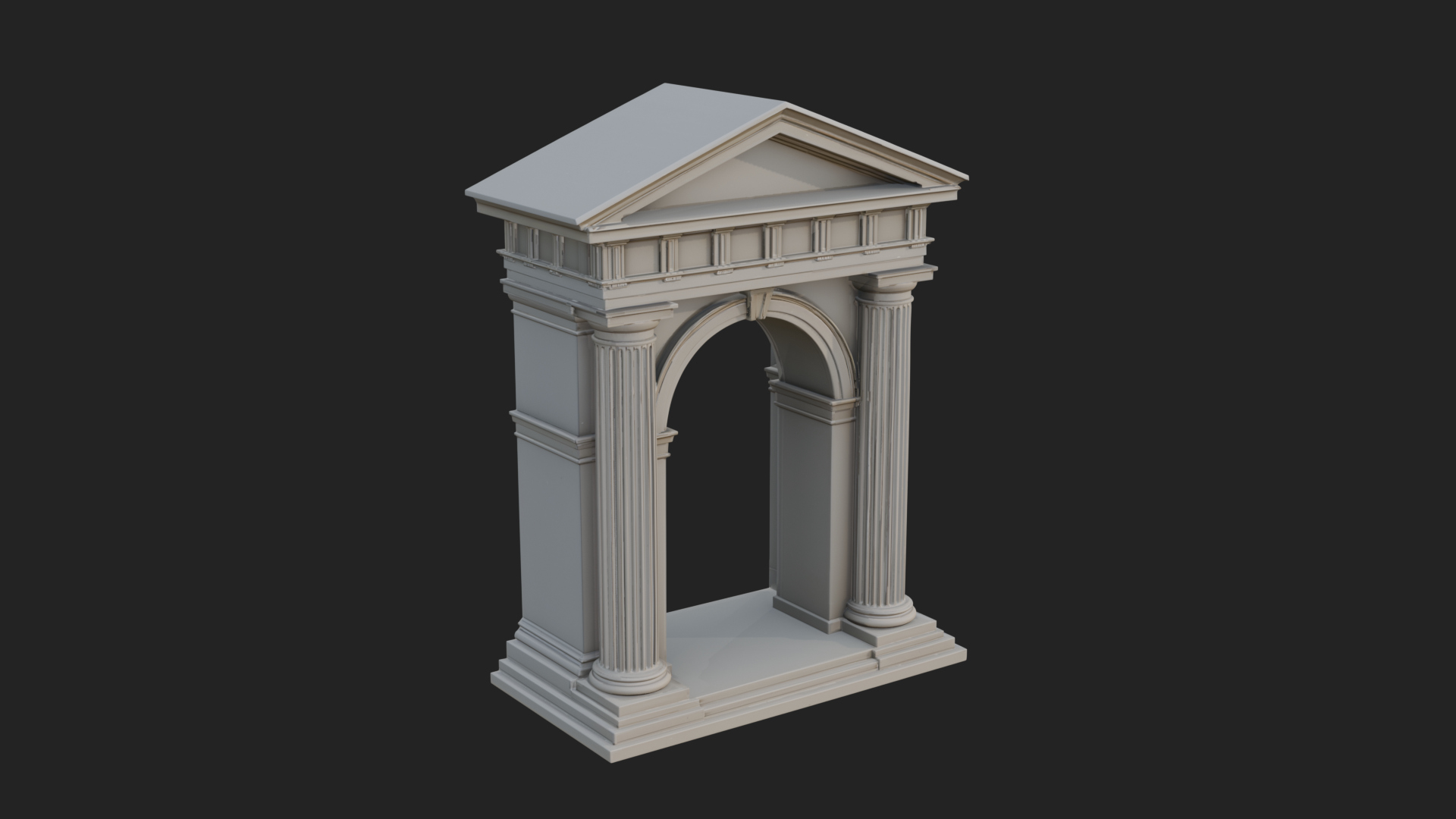 Classical Pediment Gate Design 1 3D Print Model 3D Model