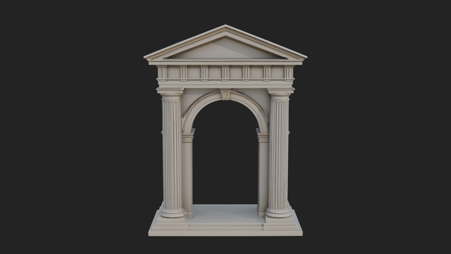 Classical Pediment Gate Design 1 3D Print Model 3D Model