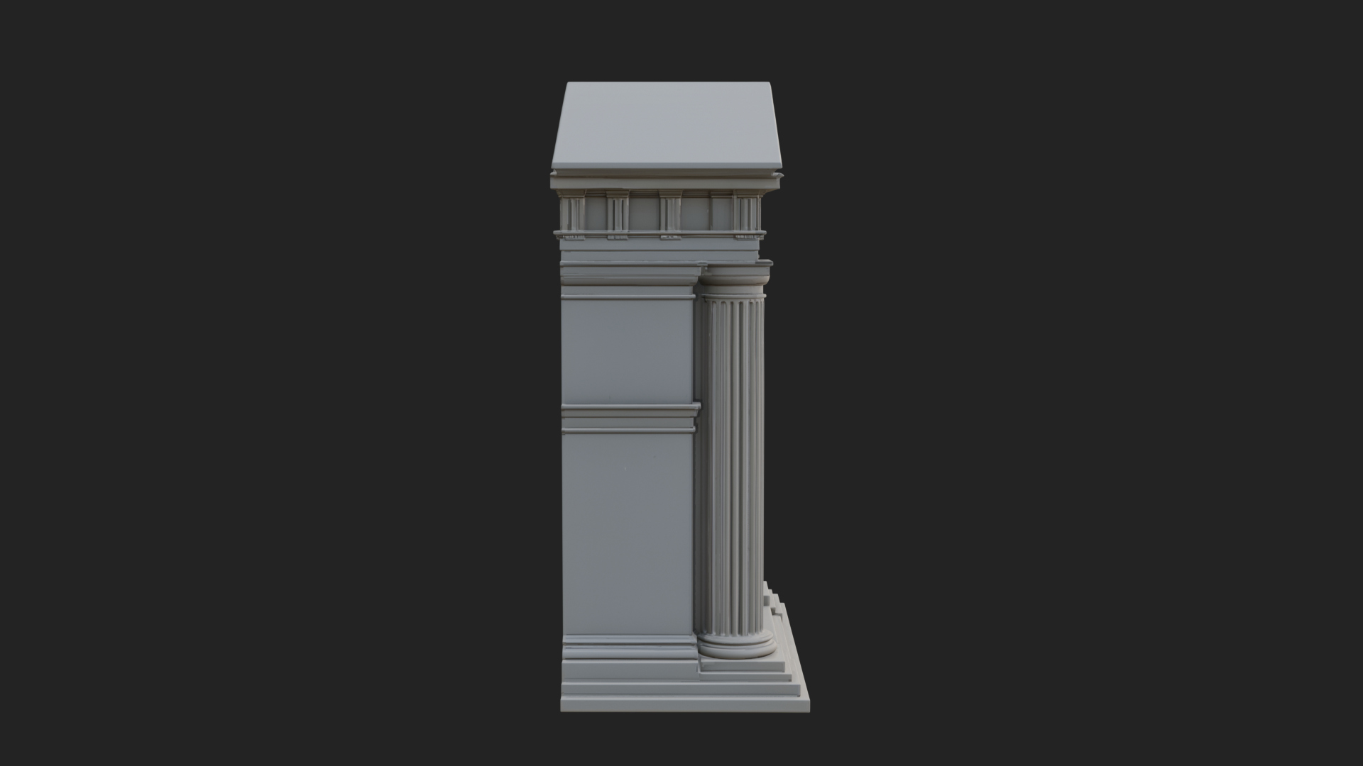 Classical Pediment Gate Design 1 3D Print Model 3D Model