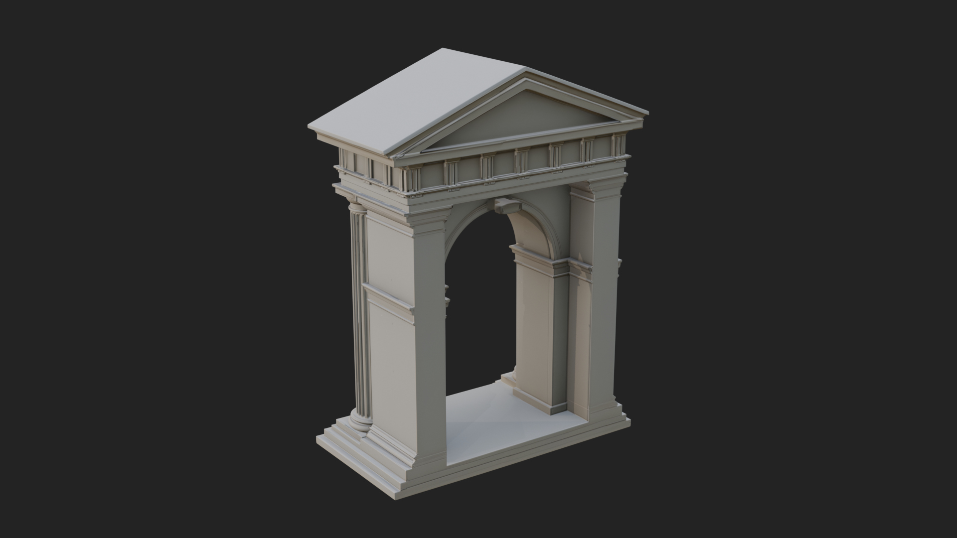 Classical Pediment Gate Design 1 3D Print Model 3D Model