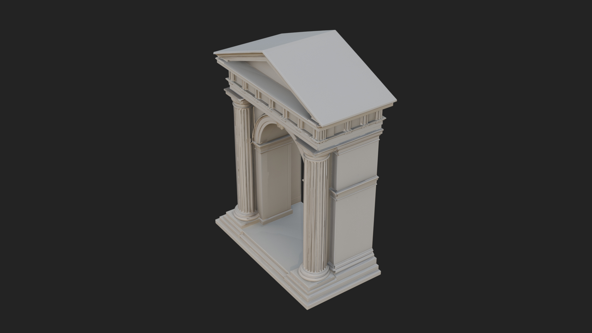 Classical Pediment Gate Design 1 3D Print Model 3D Model