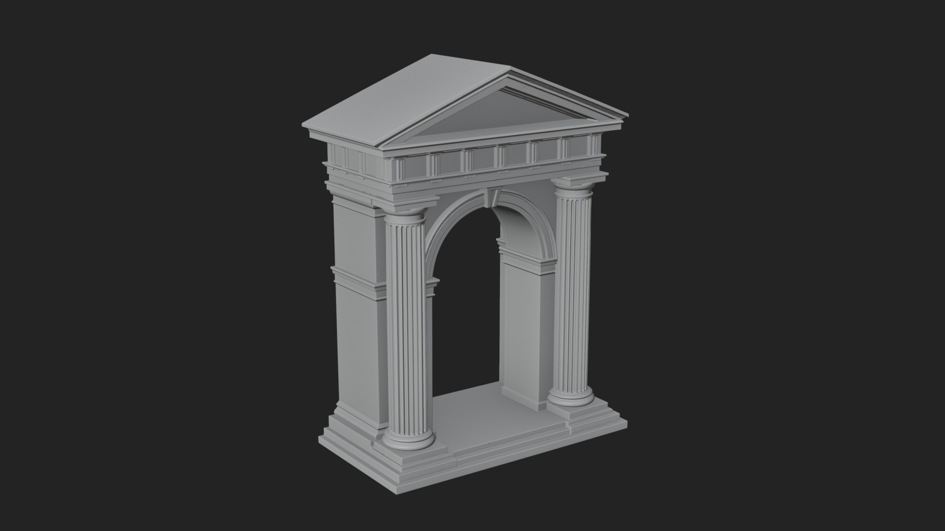 Classical Pediment Gate Design 1 3D Print Model 3D Model