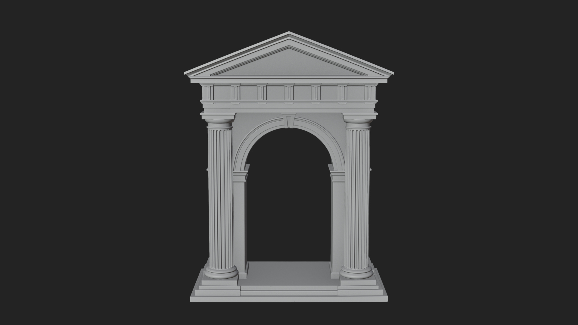 Classical Pediment Gate Design 1 3D Print Model 3D Model