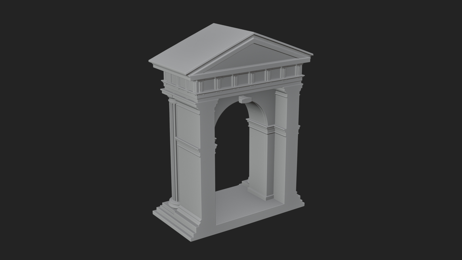 Classical Pediment Gate Design 1 3D Print Model 3D Model