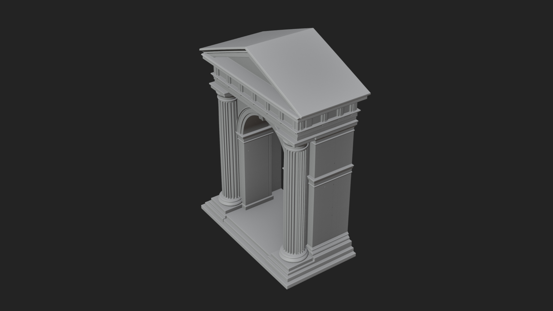 Classical Pediment Gate Design 1 3D Print Model 3D Model