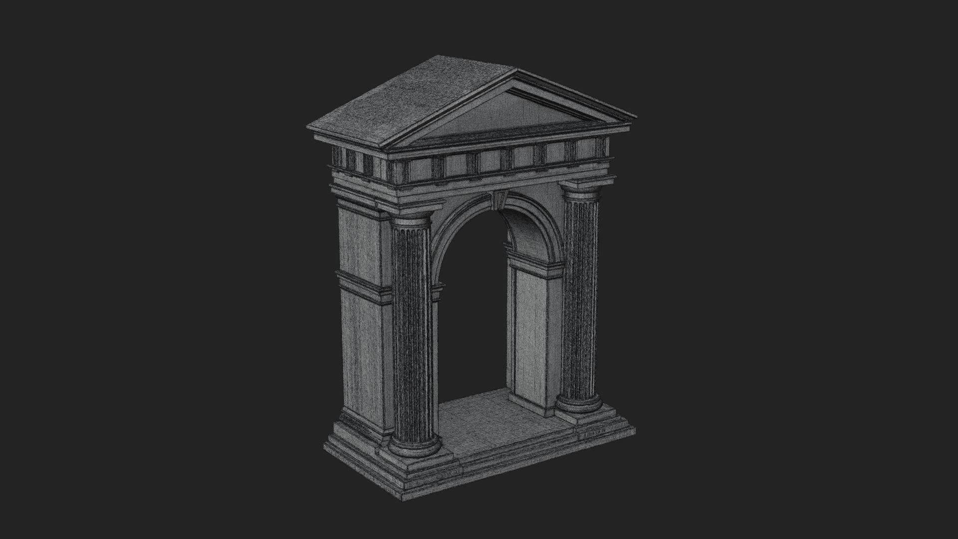 Classical Pediment Gate Design 1 3D Print Model 3D Model
