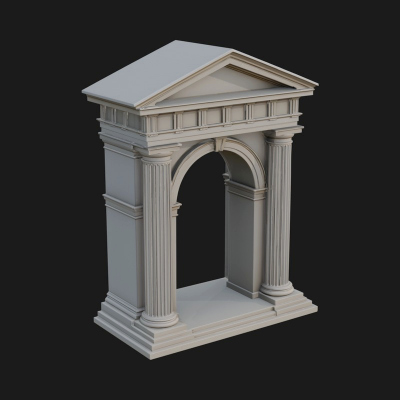 Classical Pediment Gate Design 1 3D Print Model