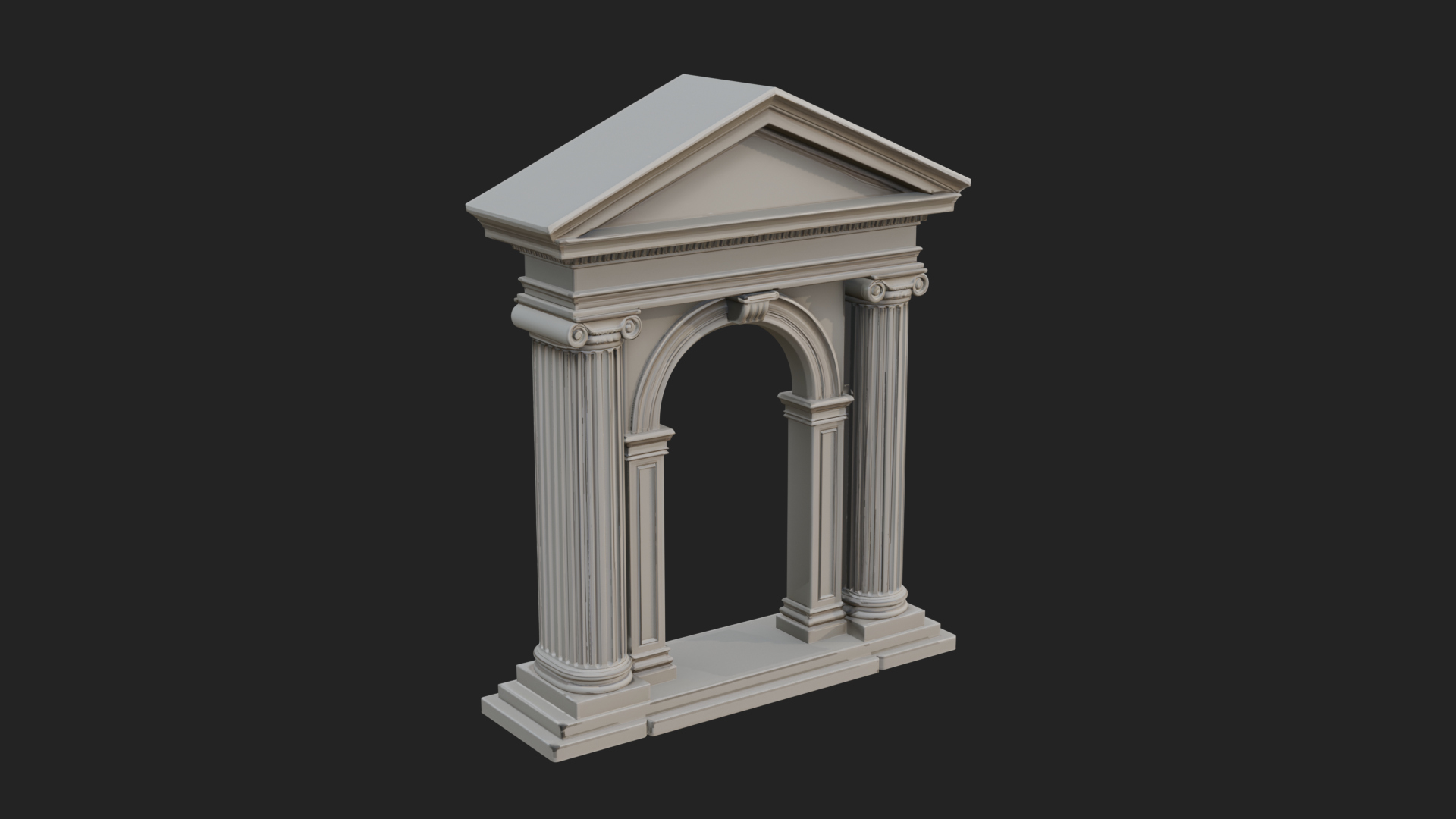 Classical Pediment Gate Design 2 3D Print Model 3D Model