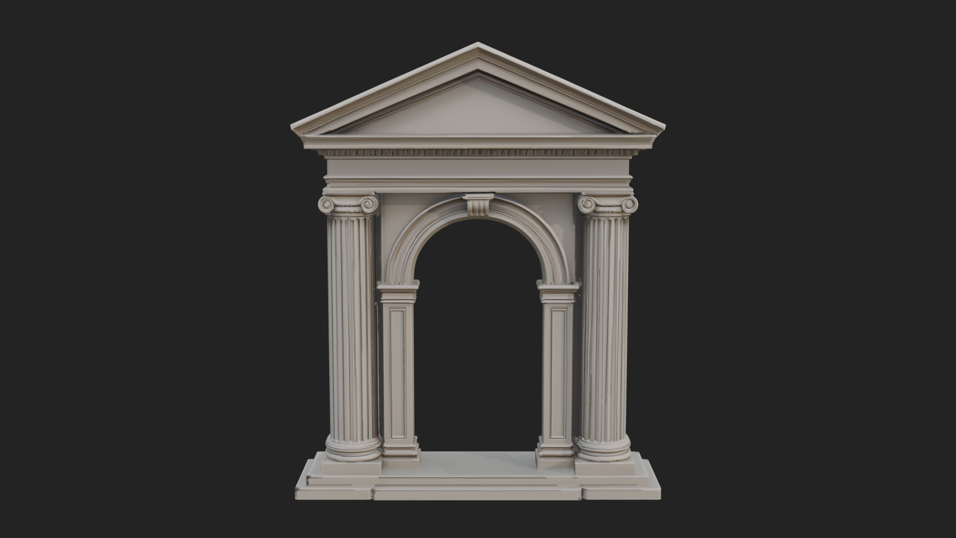 Classical Pediment Gate Design 2 3D Print Model 3D Model