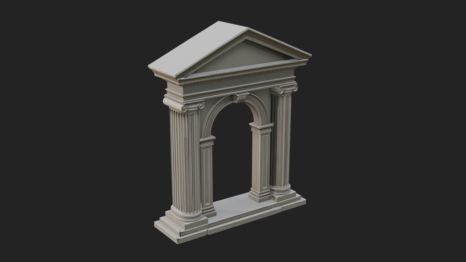 Classical Pediment Gate Design 2 3D Print Model 3D Model