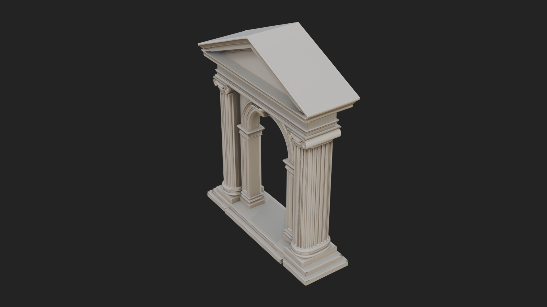 Classical Pediment Gate Design 2 3D Print Model 3D Model