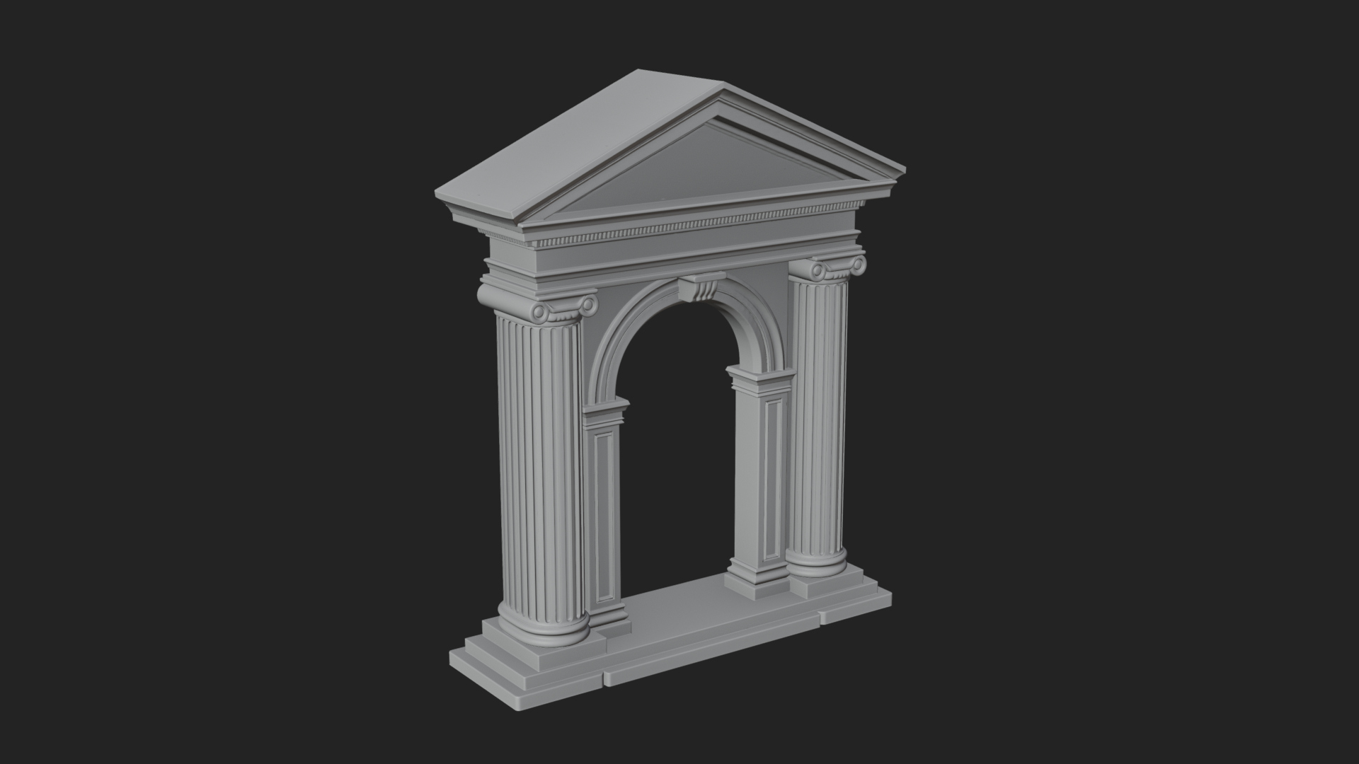 Classical Pediment Gate Design 2 3D Print Model 3D Model