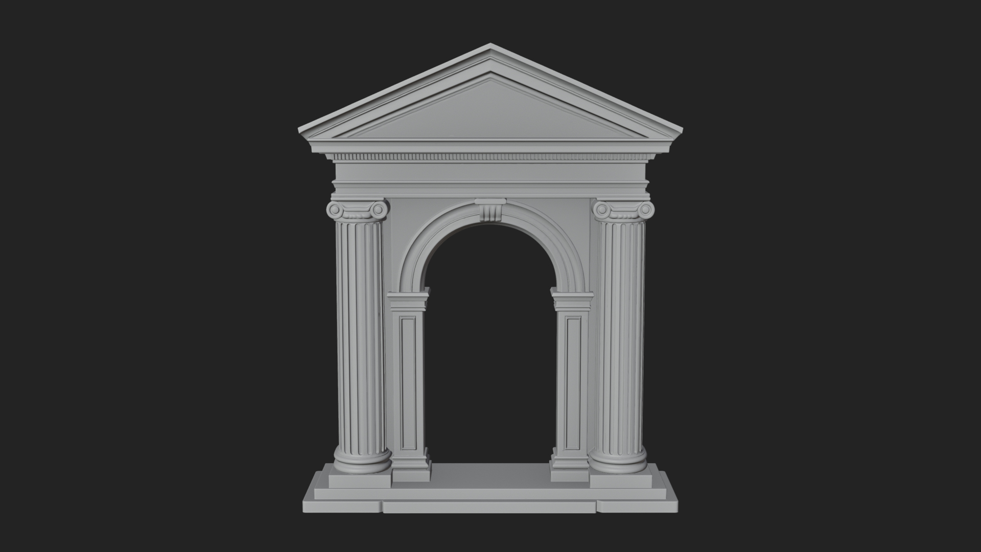 Classical Pediment Gate Design 2 3D Print Model 3D Model
