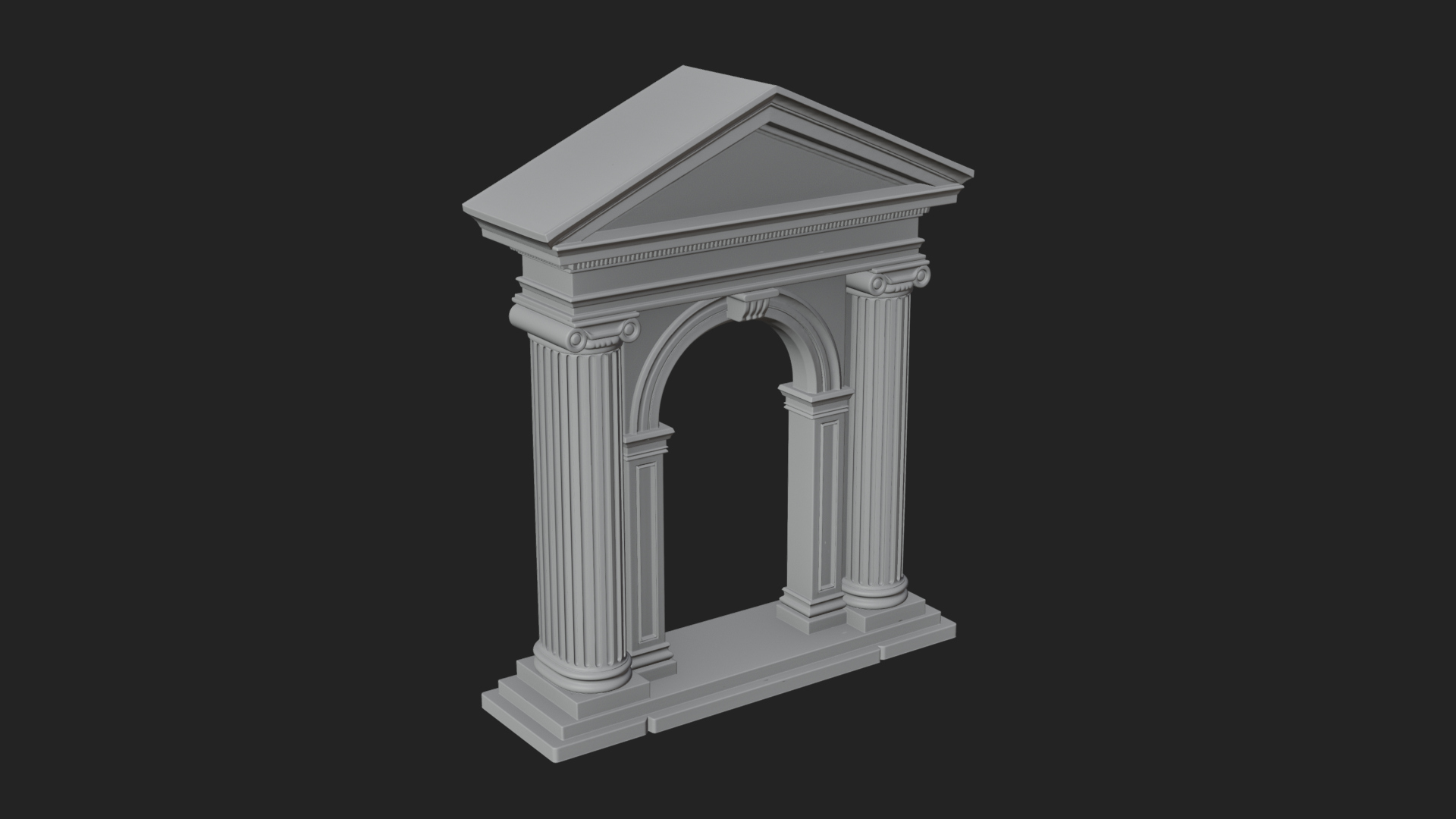 Classical Pediment Gate Design 2 3D Print Model 3D Model