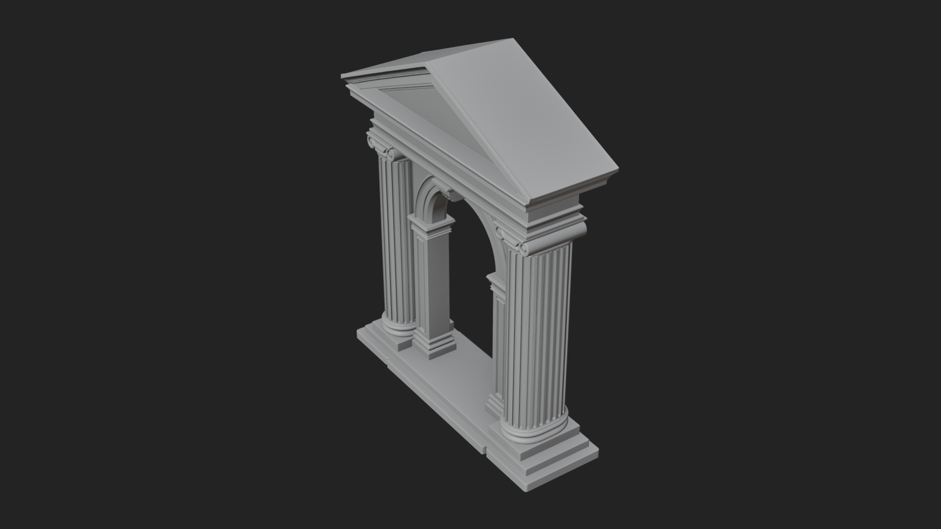 Classical Pediment Gate Design 2 3D Print Model 3D Model
