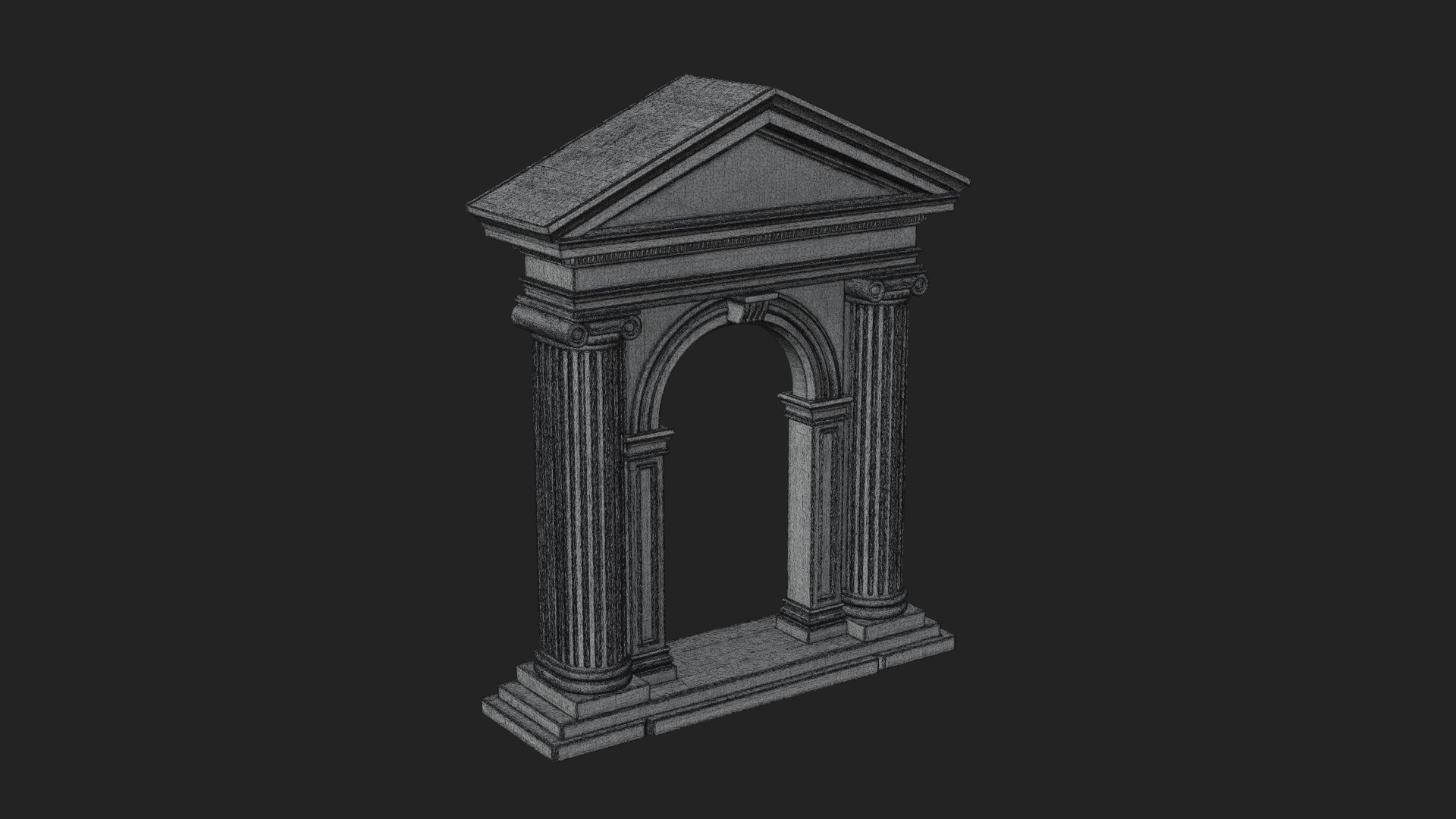 Classical Pediment Gate Design 2 3D Print Model 3D Model