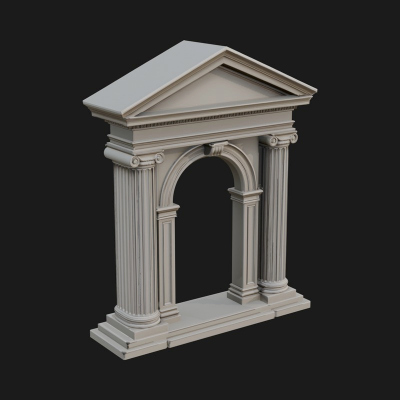 Classical Pediment Gate Design 2 3D Print Model