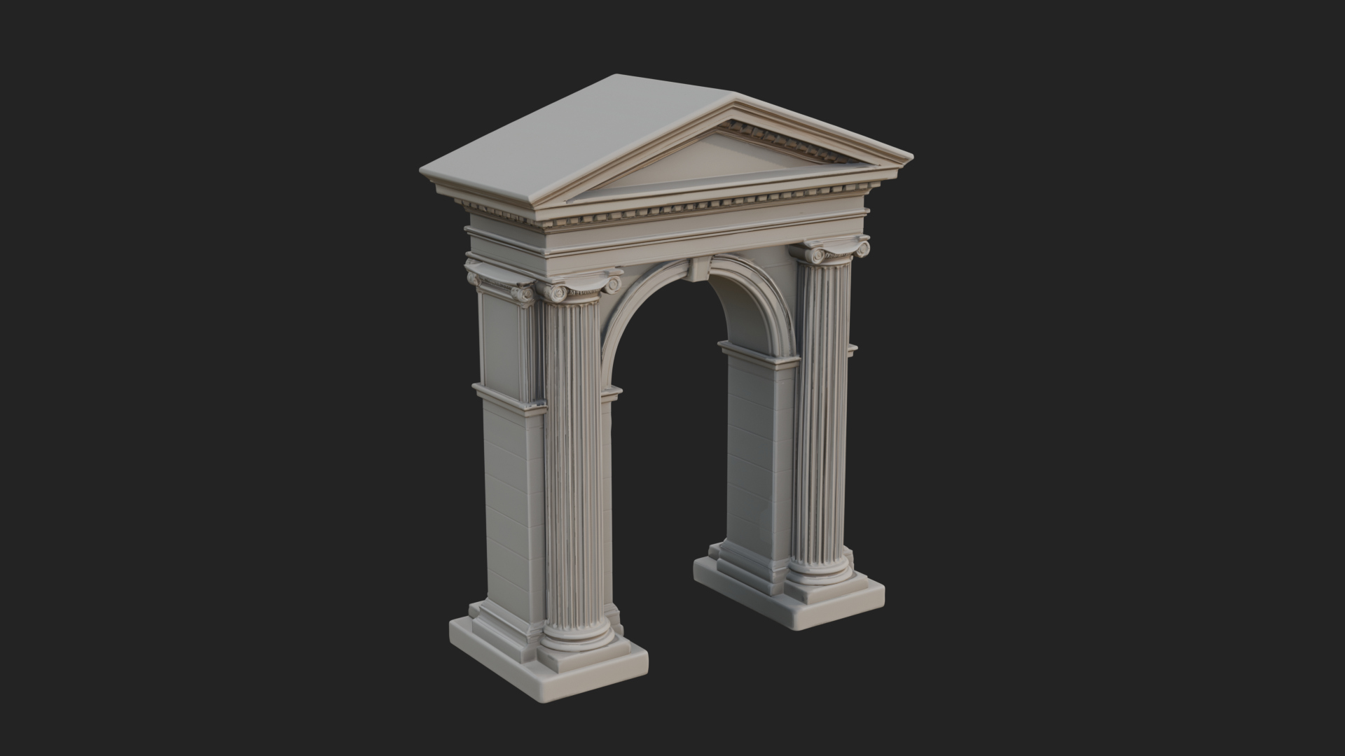 Classical Pediment Gate Design 3 3D Print Model 3D Model