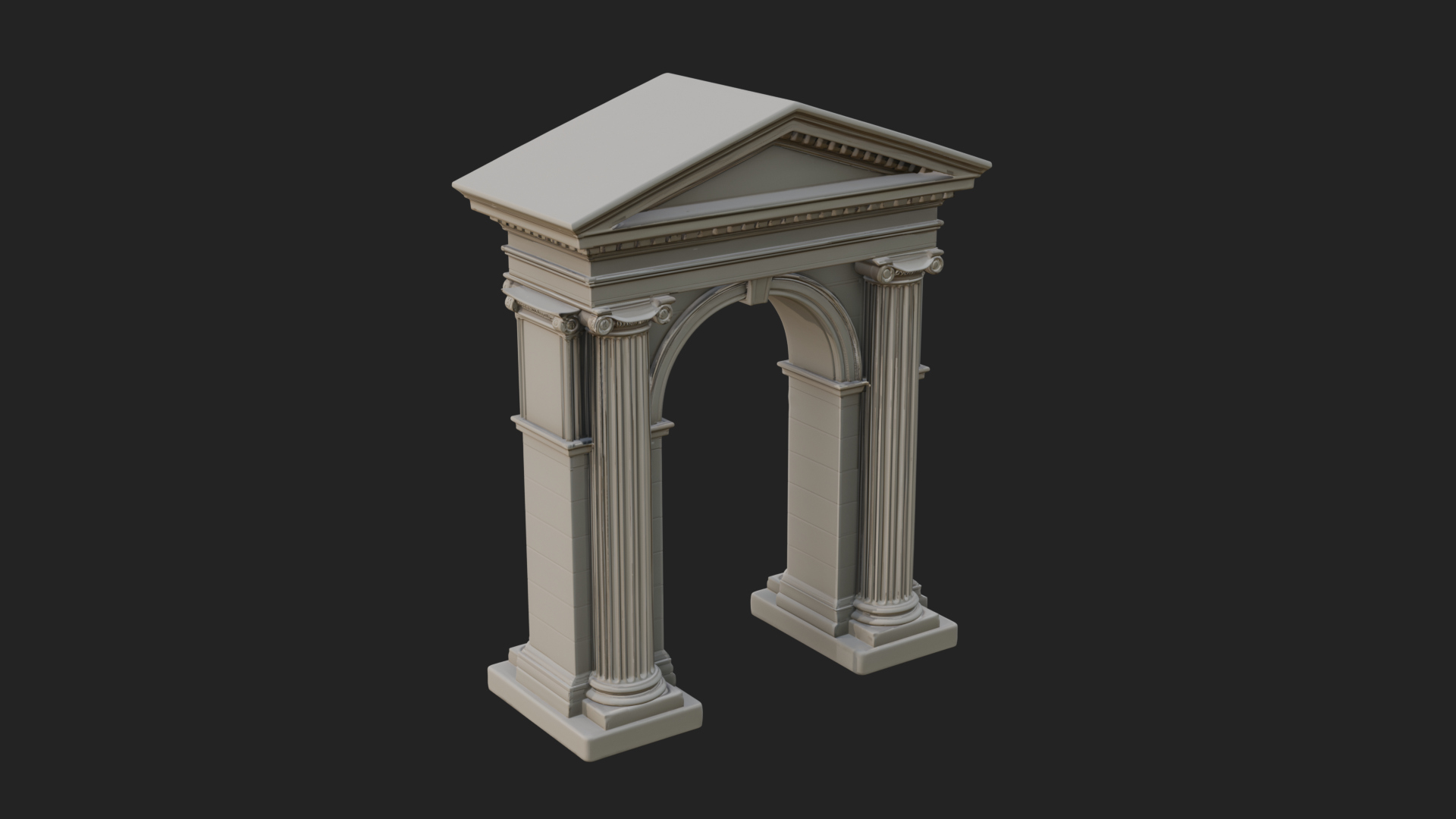 Classical Pediment Gate Design 3 3D Print Model 3D Model