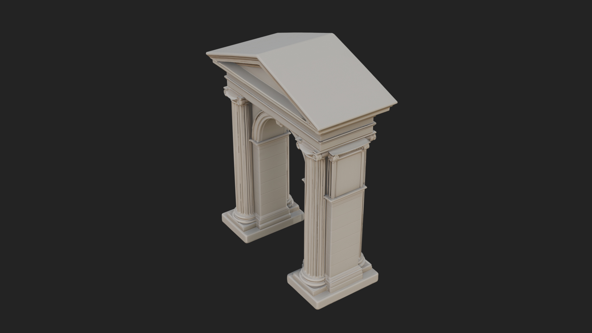 Classical Pediment Gate Design 3 3D Print Model 3D Model