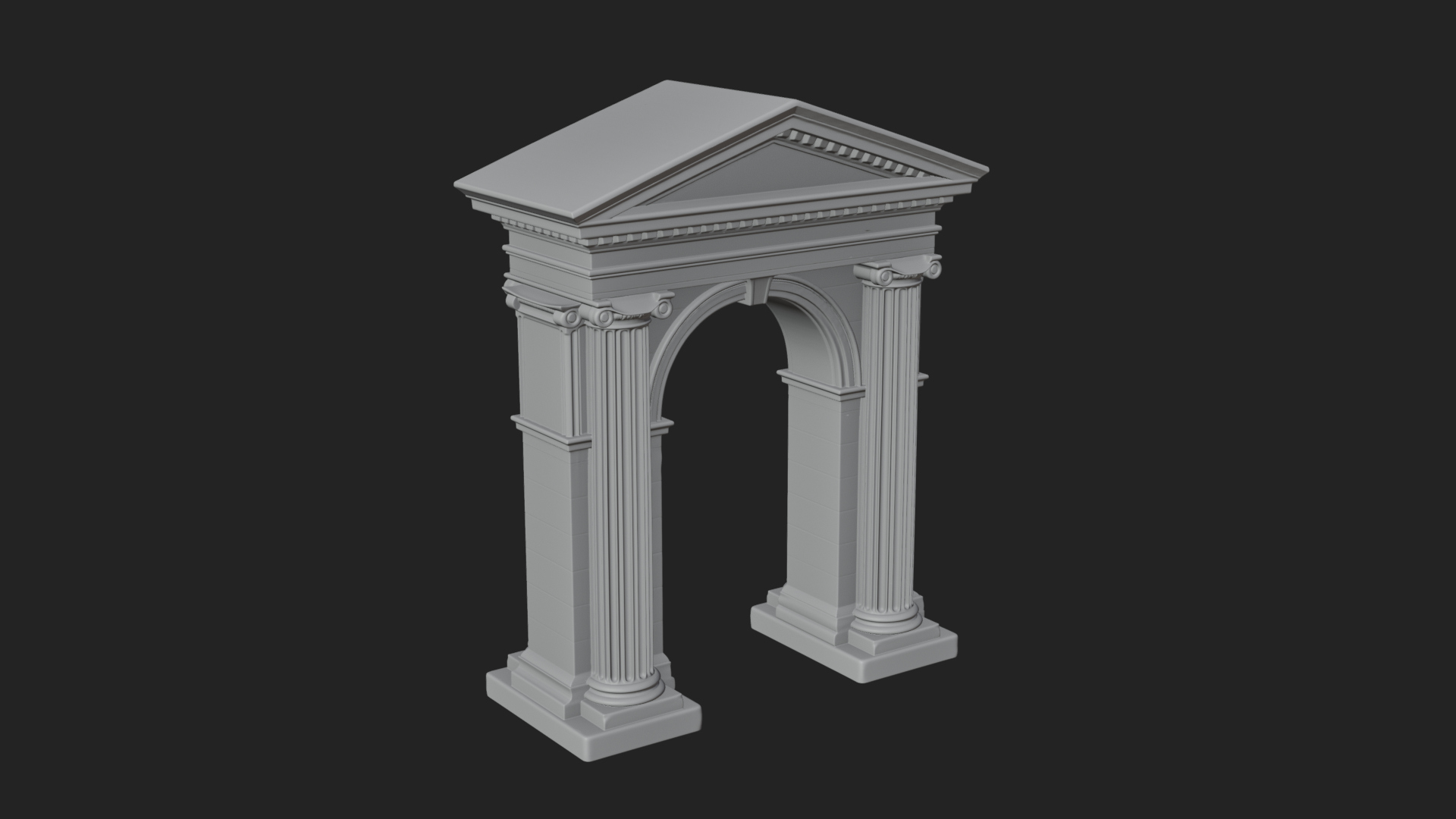 Classical Pediment Gate Design 3 3D Print Model 3D Model