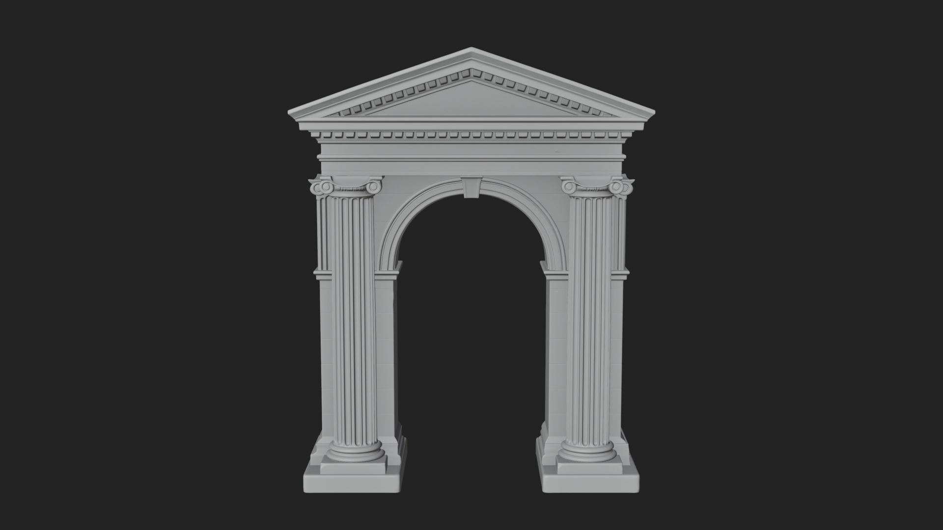 Classical Pediment Gate Design 3 3D Print Model 3D Model