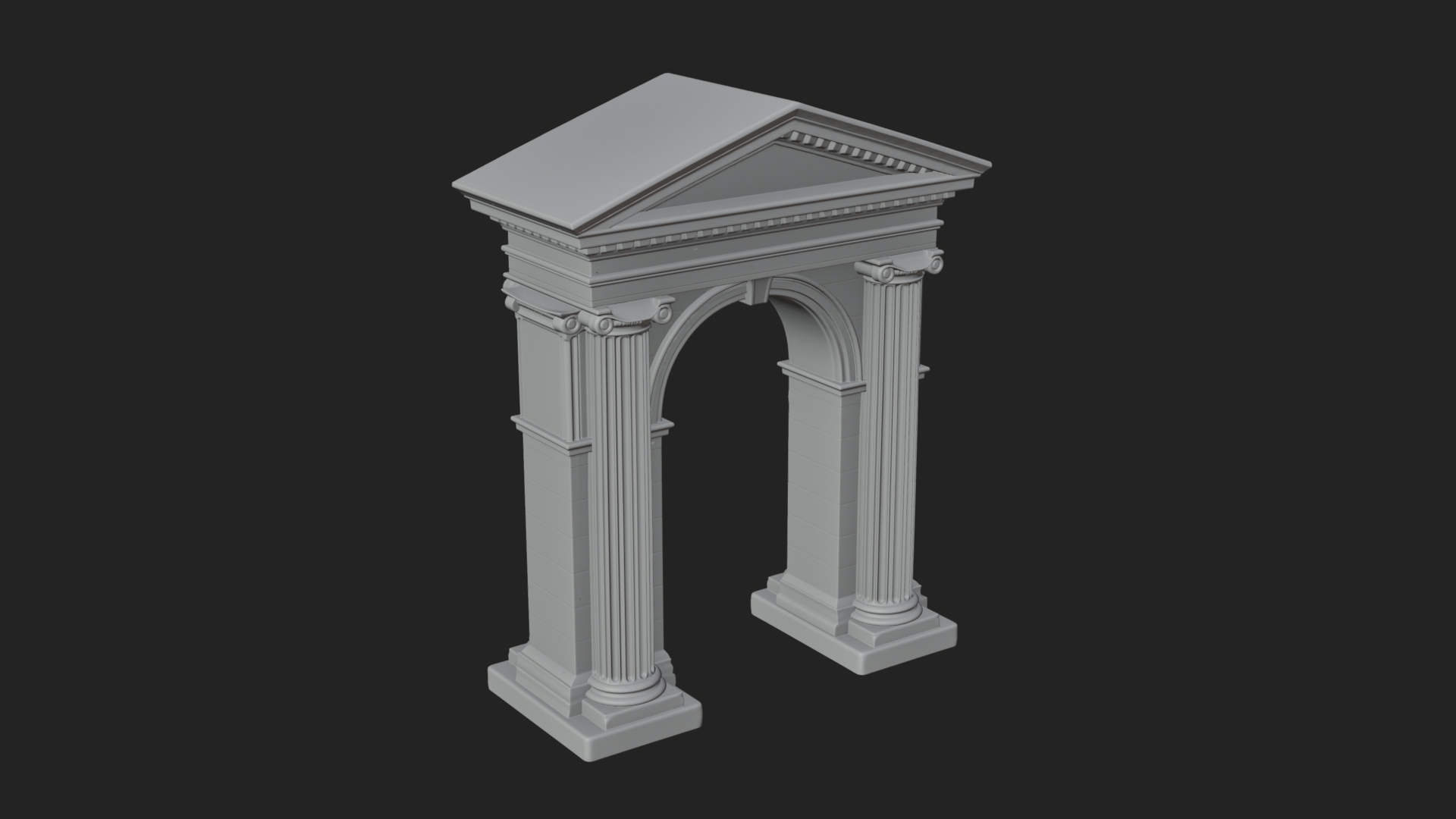 Classical Pediment Gate Design 3 3D Print Model 3D Model