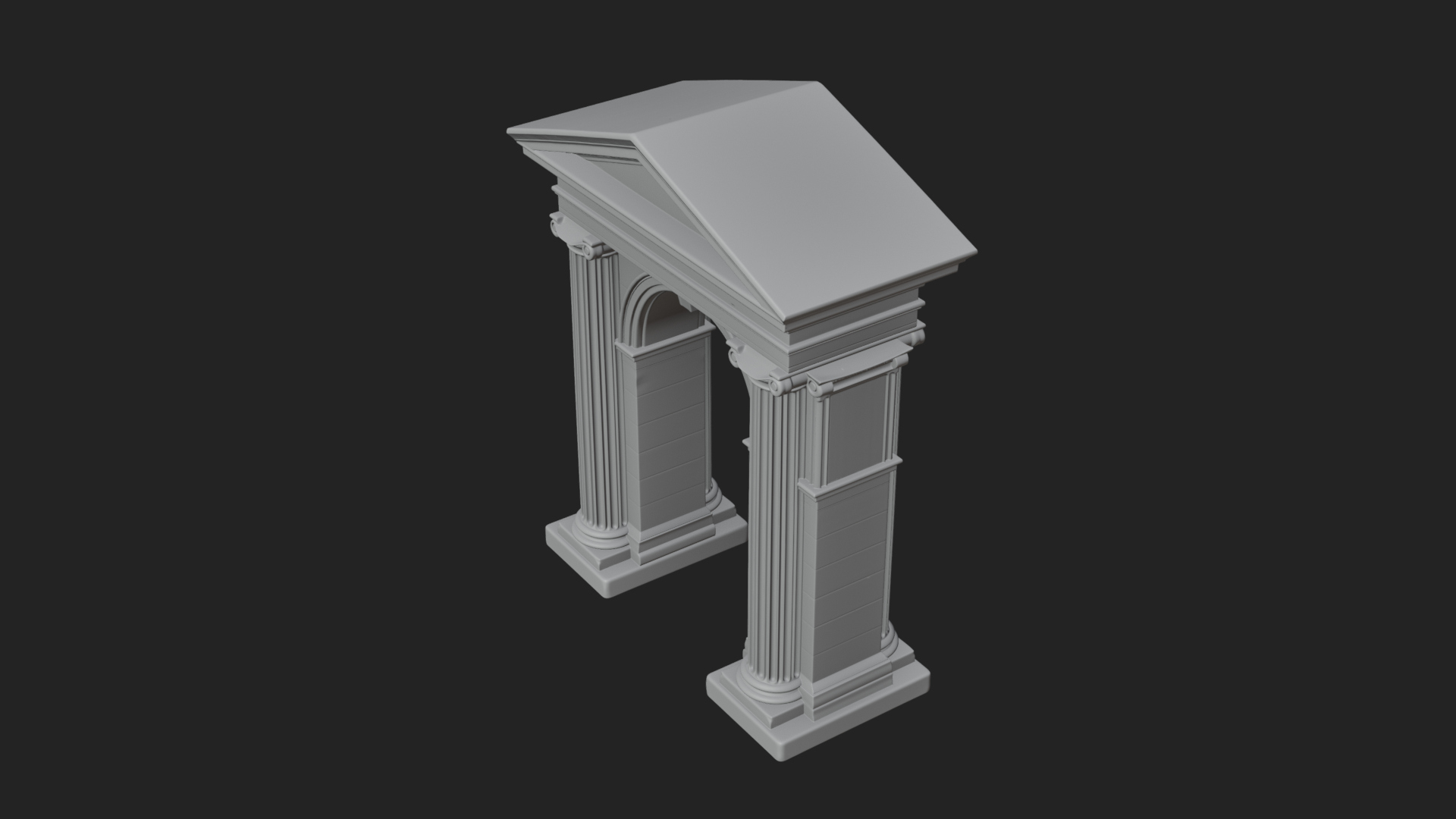 Classical Pediment Gate Design 3 3D Print Model 3D Model