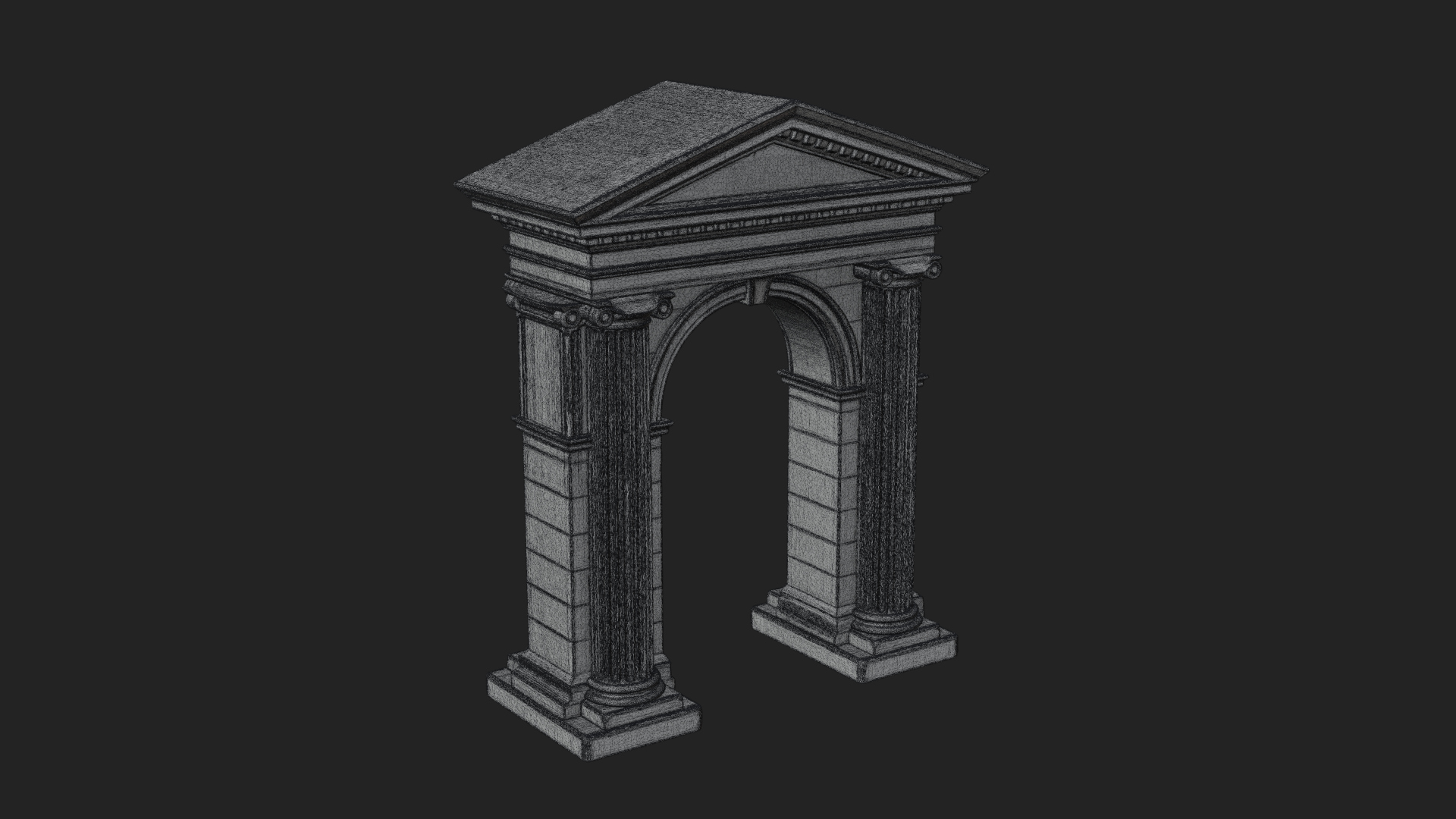 Classical Pediment Gate Design 3 3D Print Model 3D Model