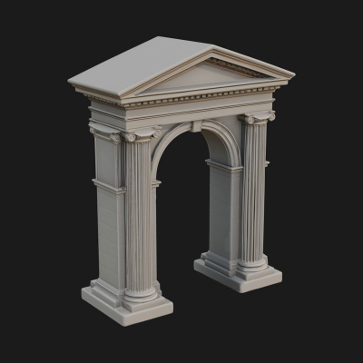 Classical Pediment Gate Design 3 3D Print Model
