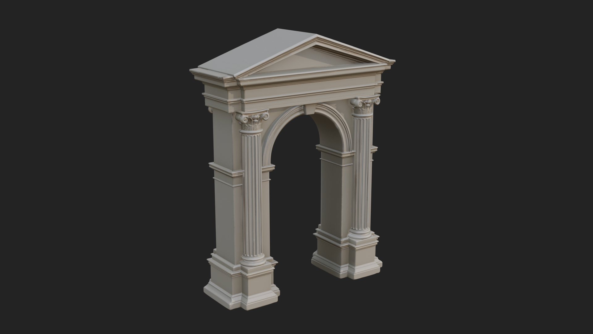 Classical Pediment Gate Design 4 3D Print Model 3D Model