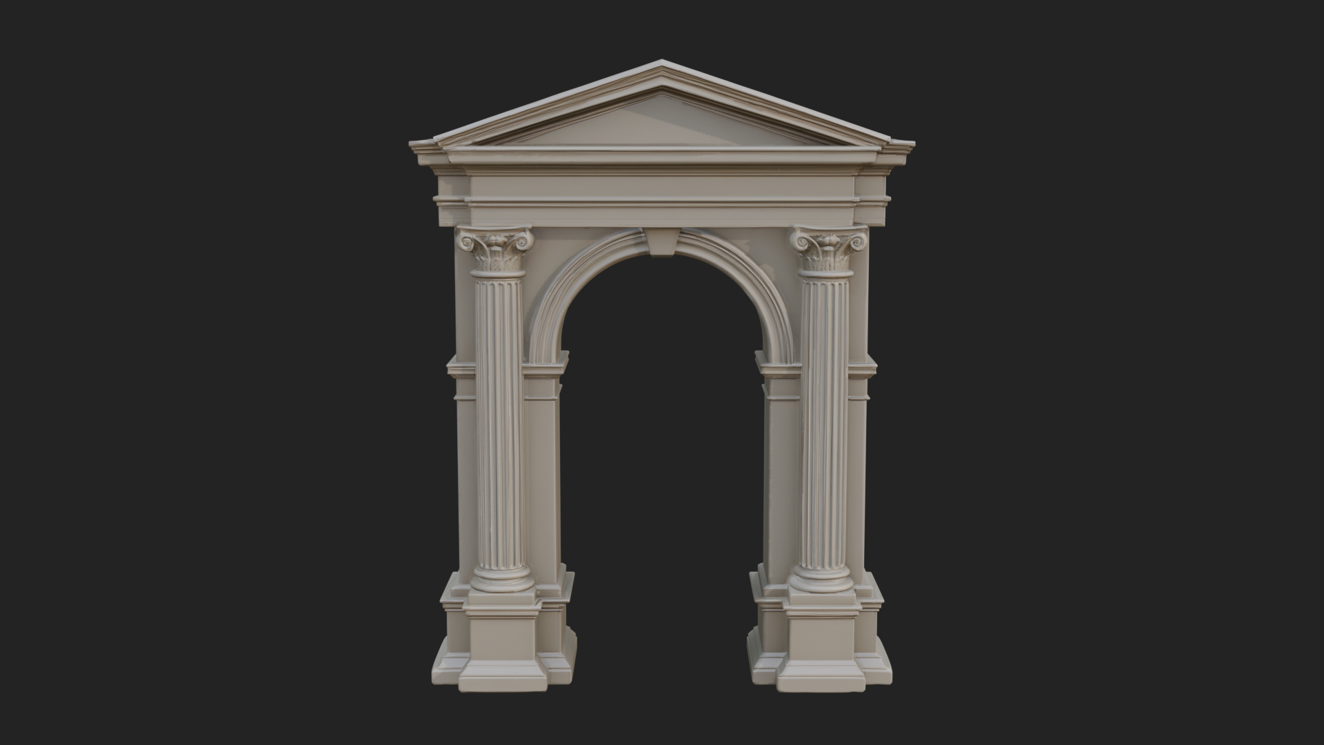Classical Pediment Gate Design 4 3D Print Model 3D Model