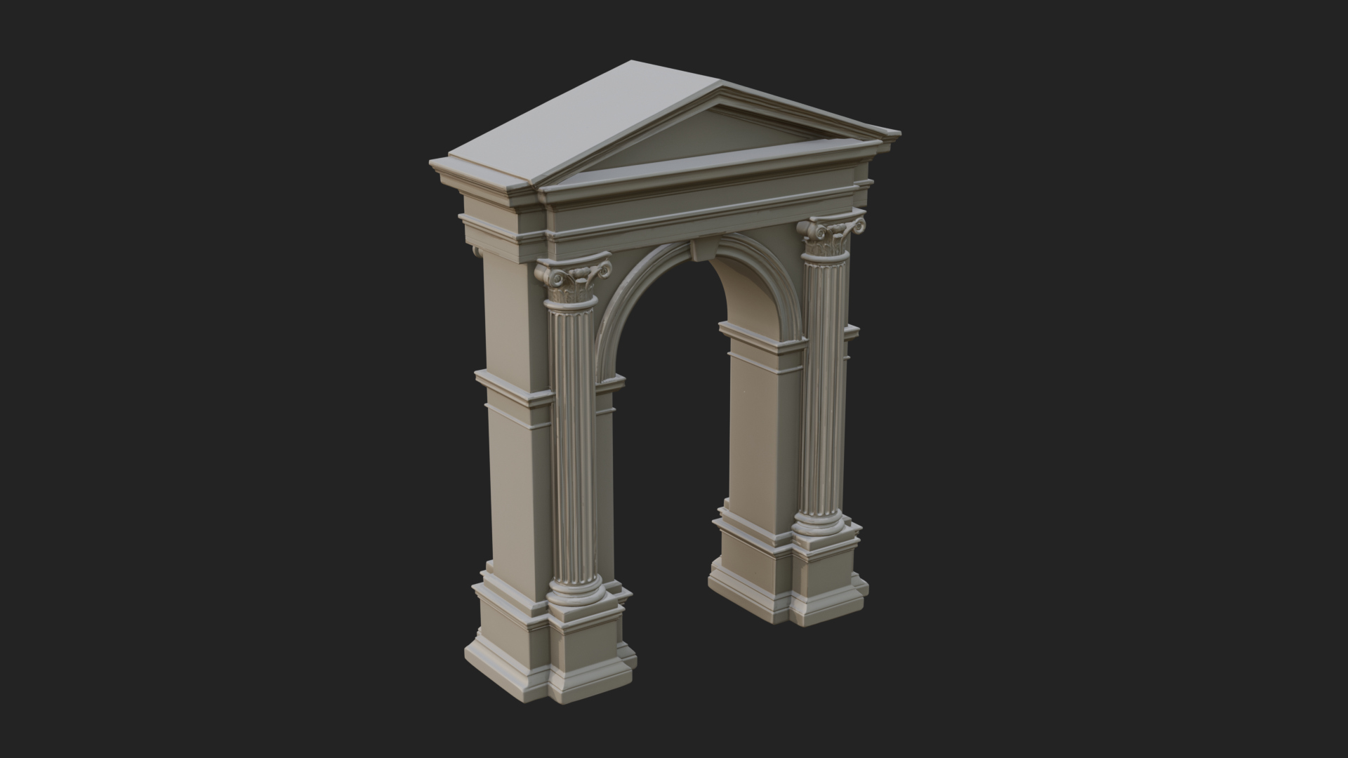 Classical Pediment Gate Design 4 3D Print Model 3D Model