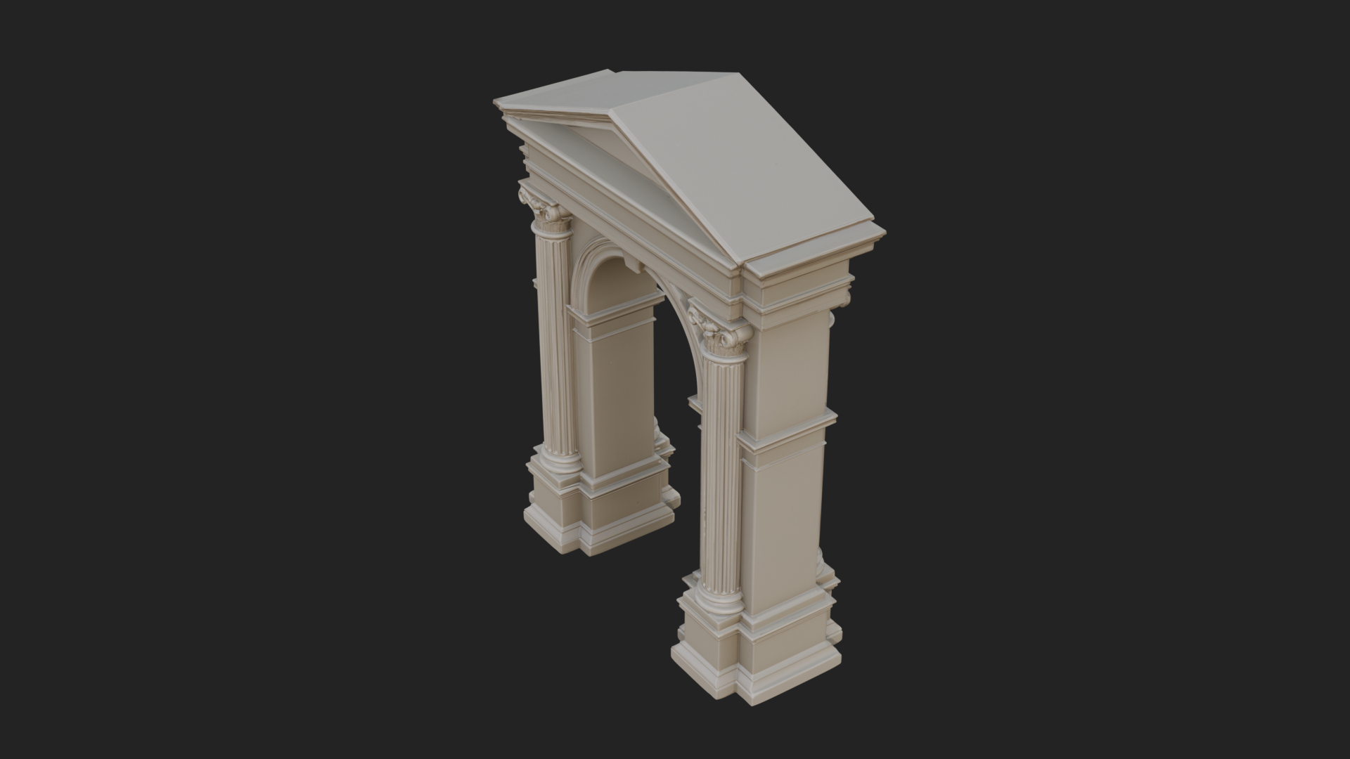 Classical Pediment Gate Design 4 3D Print Model 3D Model