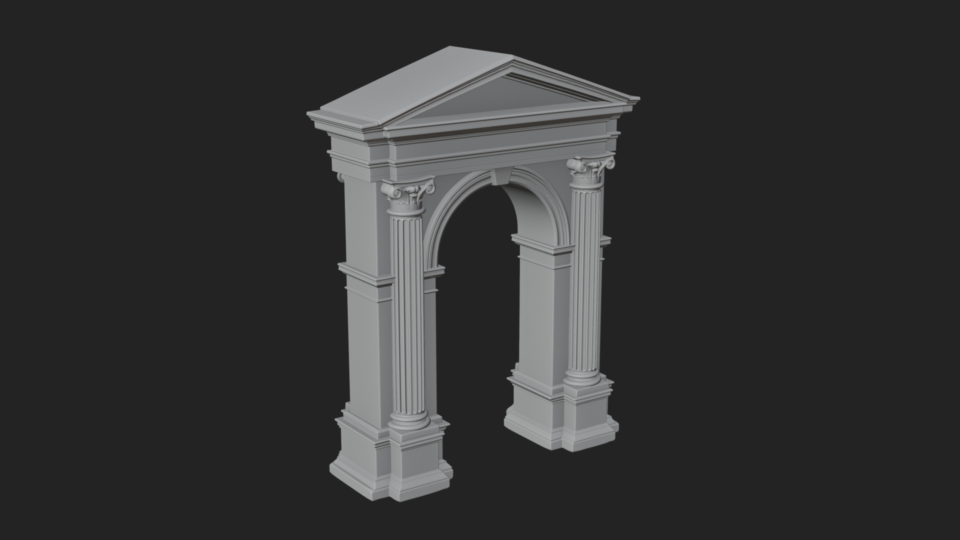 Classical Pediment Gate Design 4 3D Print Model 3D Model
