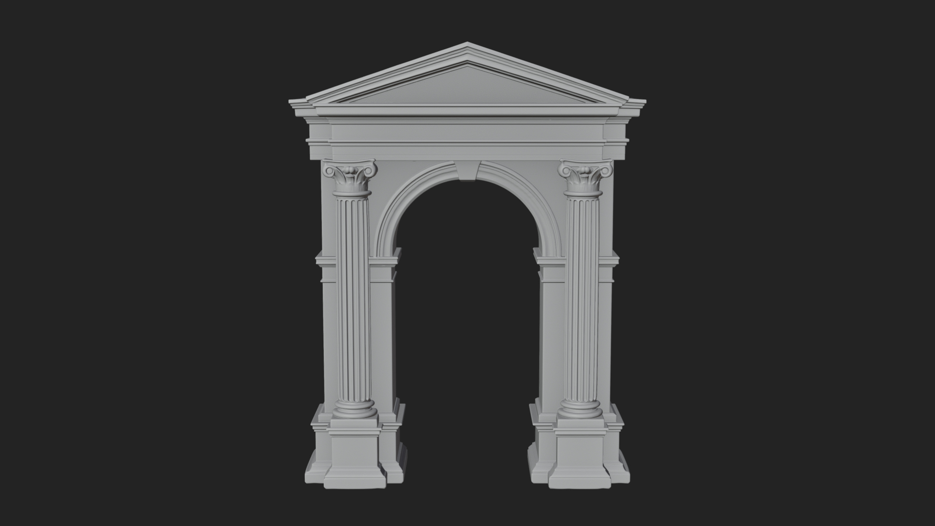 Classical Pediment Gate Design 4 3D Print Model 3D Model
