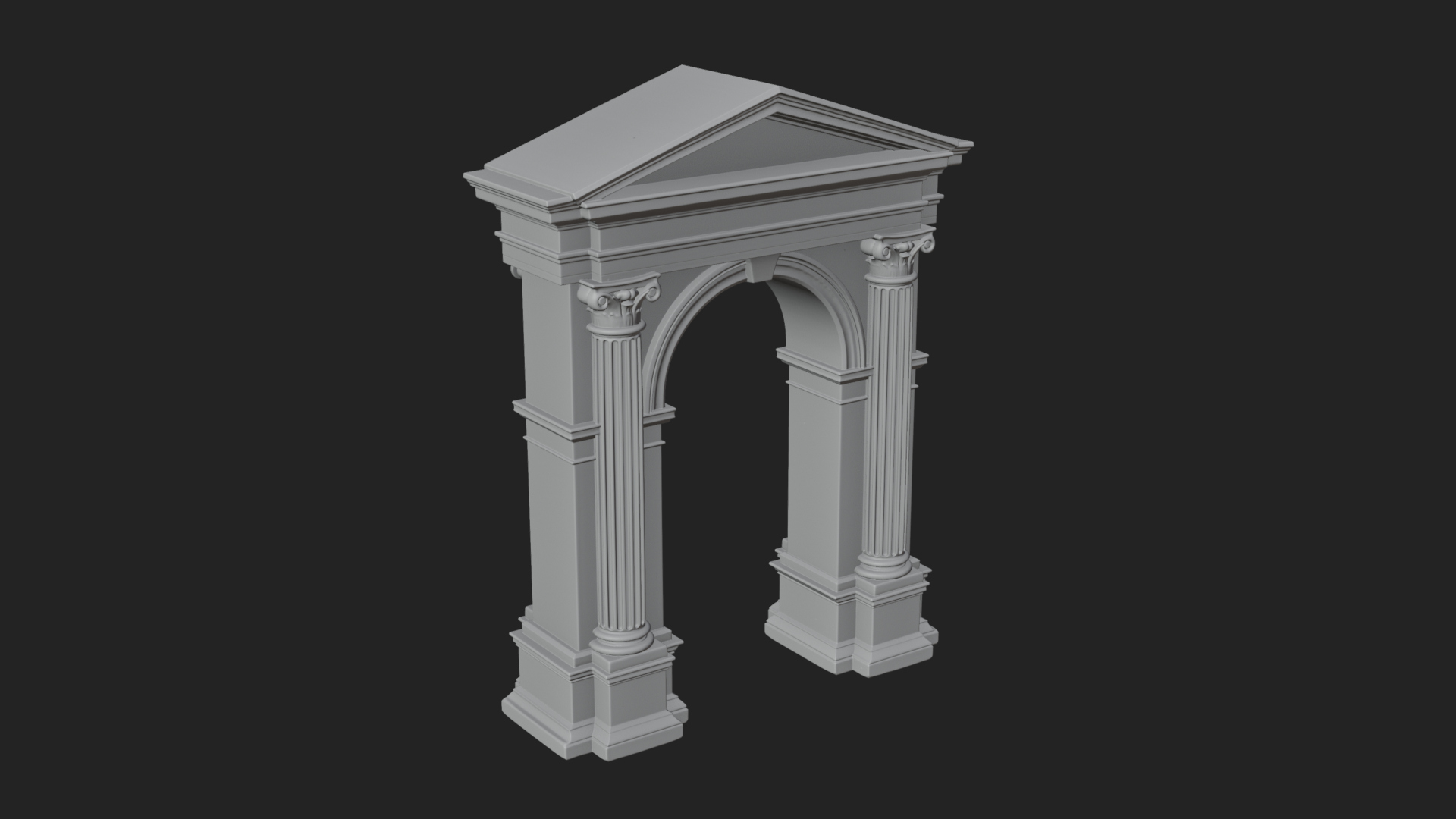 Classical Pediment Gate Design 4 3D Print Model 3D Model