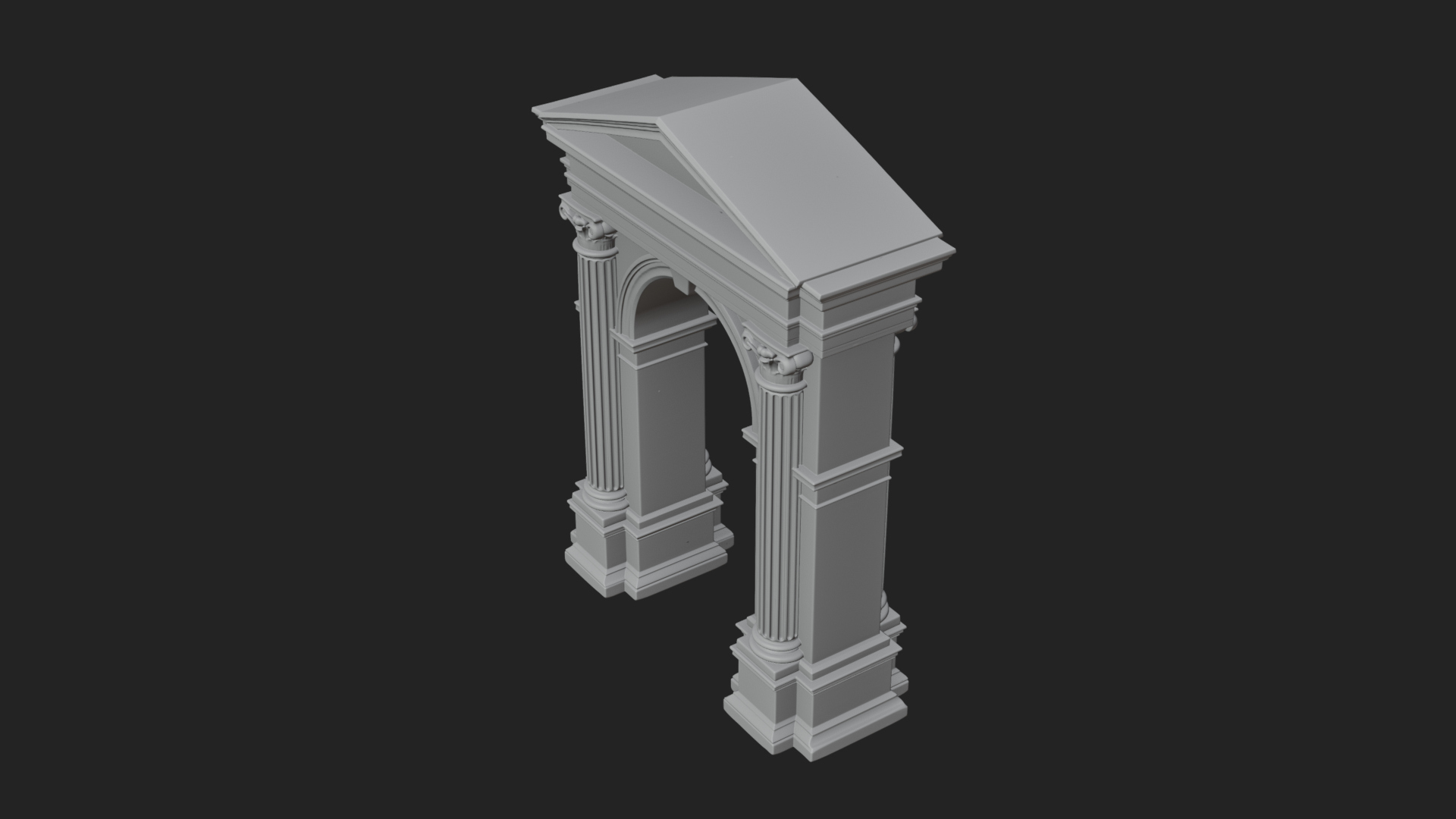 Classical Pediment Gate Design 4 3D Print Model 3D Model