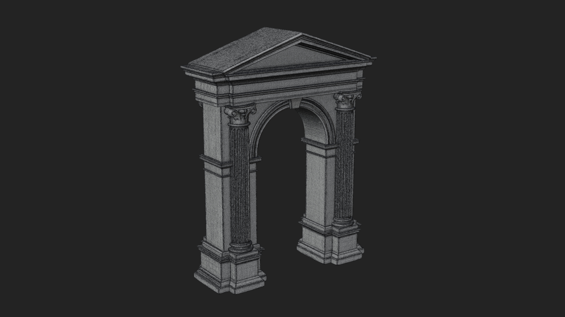 Classical Pediment Gate Design 4 3D Print Model 3D Model