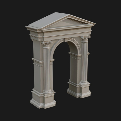 Classical Pediment Gate Design 4 3D Print Model