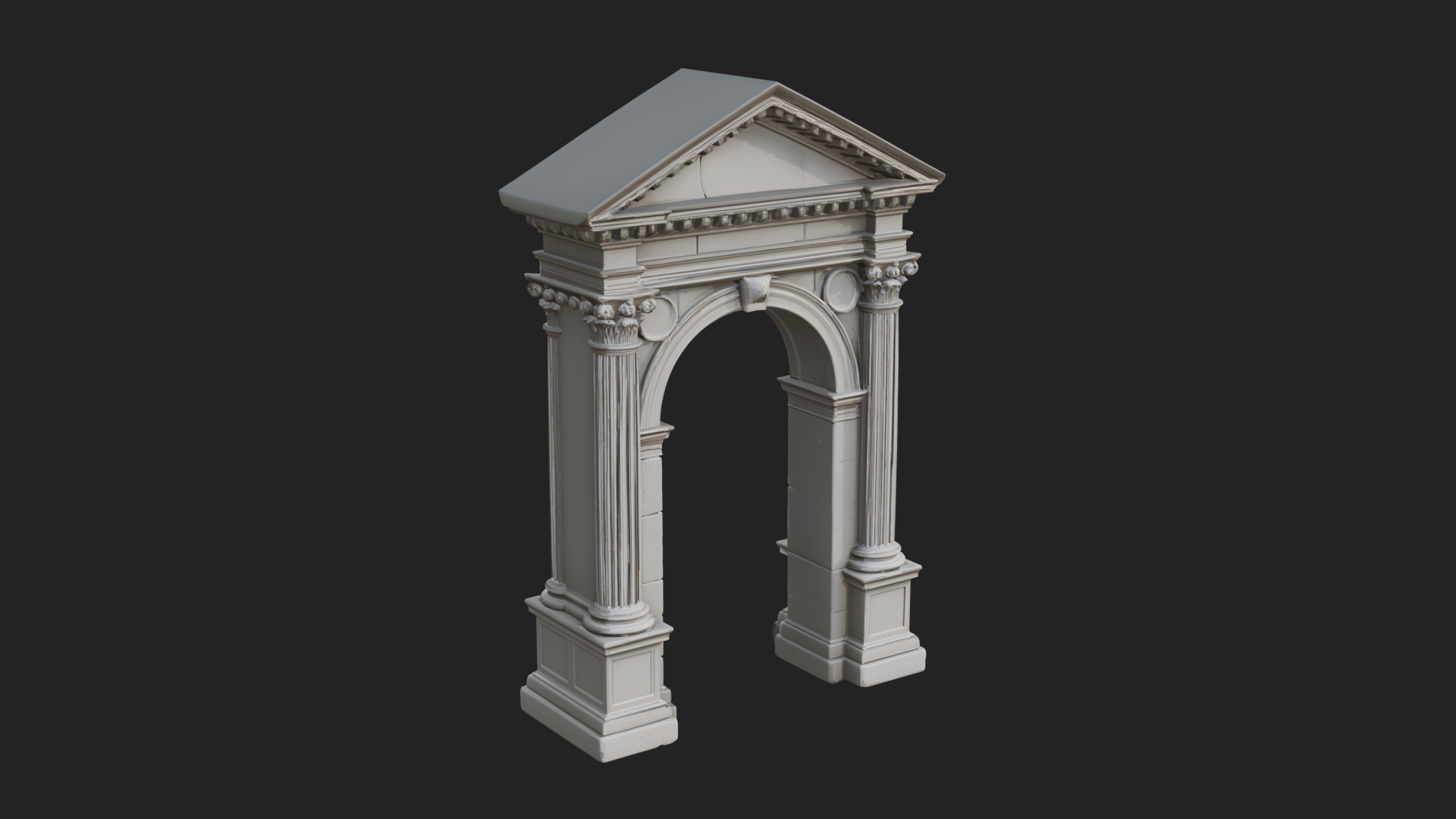 Classical Pediment Gate Design 5 3D Print Model 3D Model