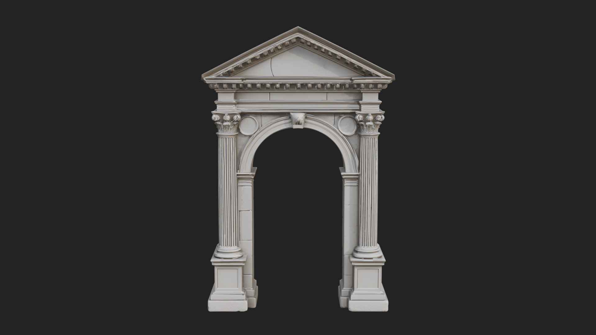 Classical Pediment Gate Design 5 3D Print Model 3D Model