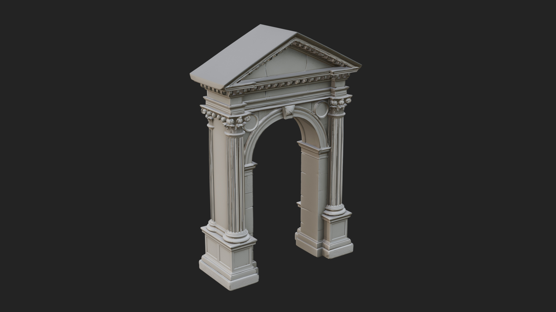 Classical Pediment Gate Design 5 3D Print Model 3D Model