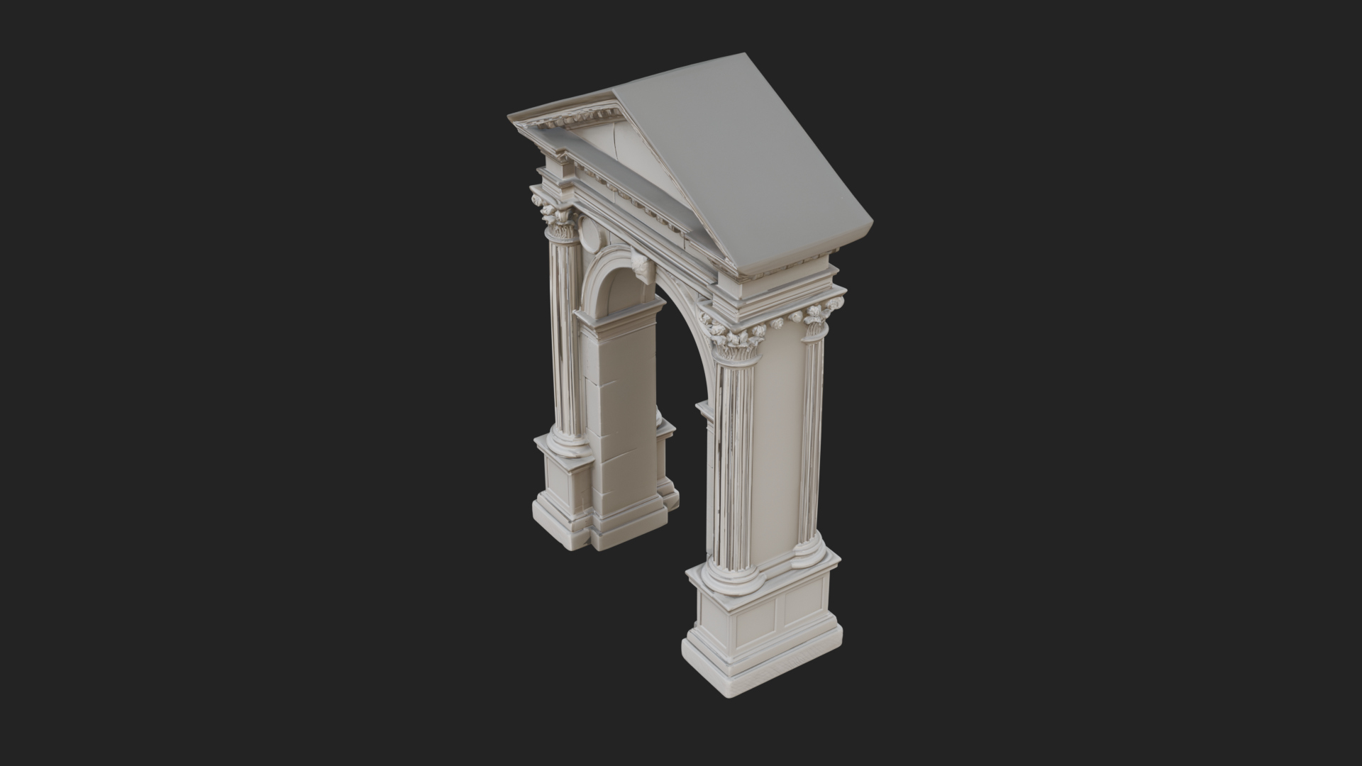 Classical Pediment Gate Design 5 3D Print Model 3D Model
