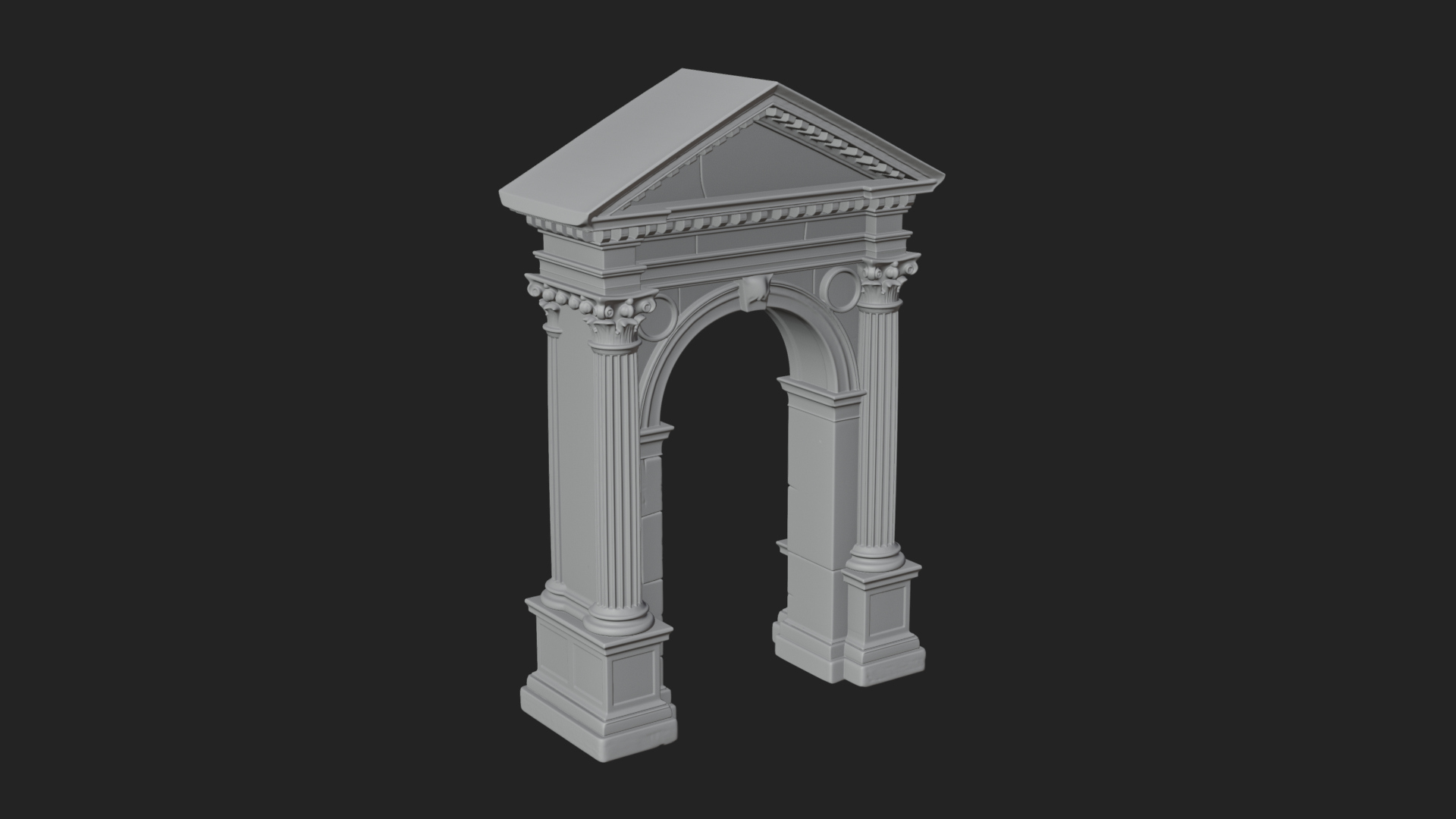 Classical Pediment Gate Design 5 3D Print Model 3D Model