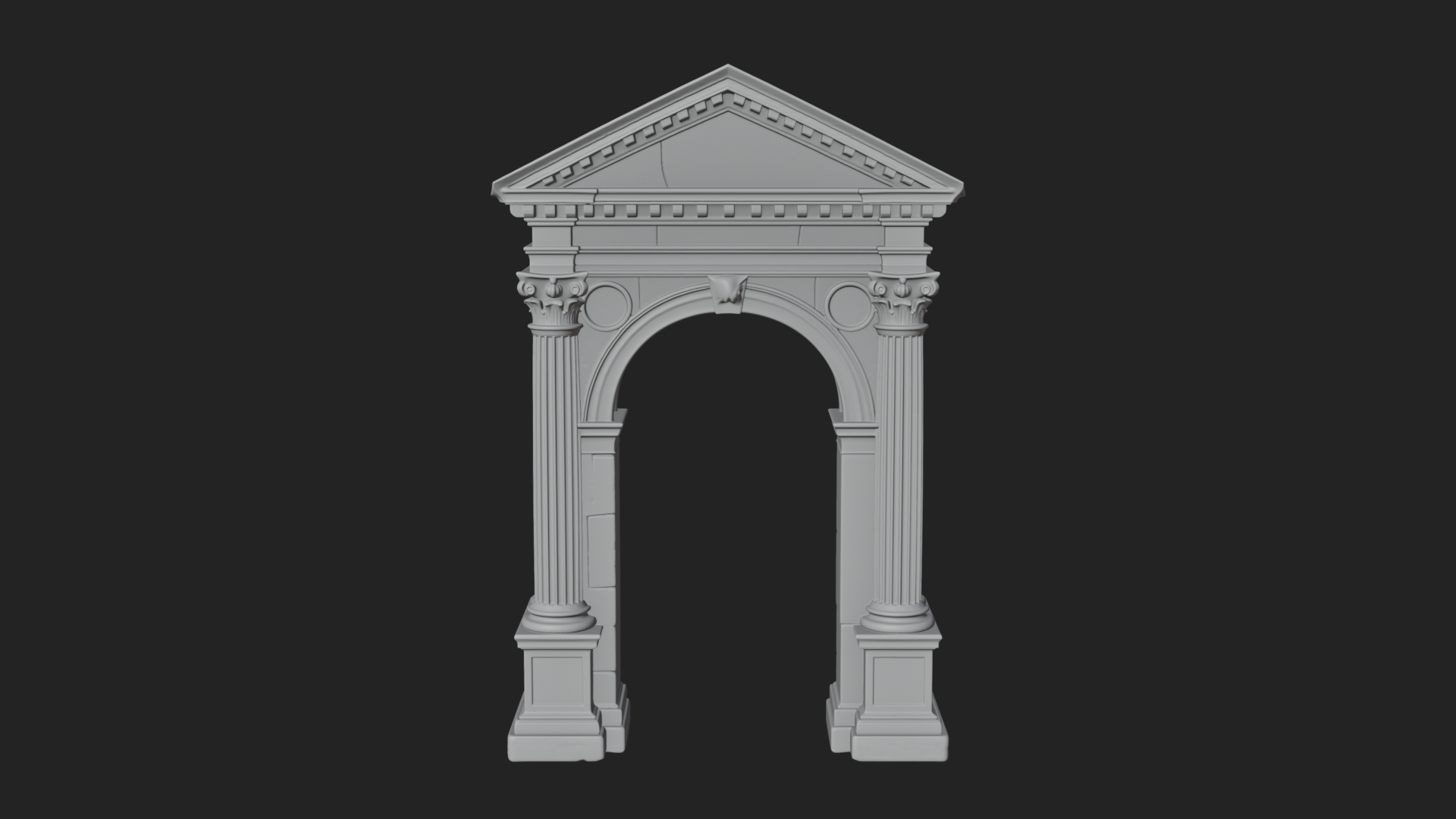 Classical Pediment Gate Design 5 3D Print Model 3D Model