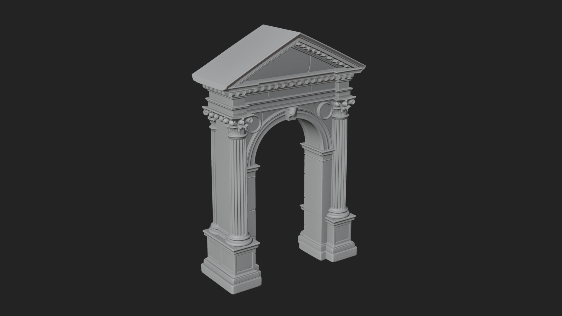 Classical Pediment Gate Design 5 3D Print Model 3D Model