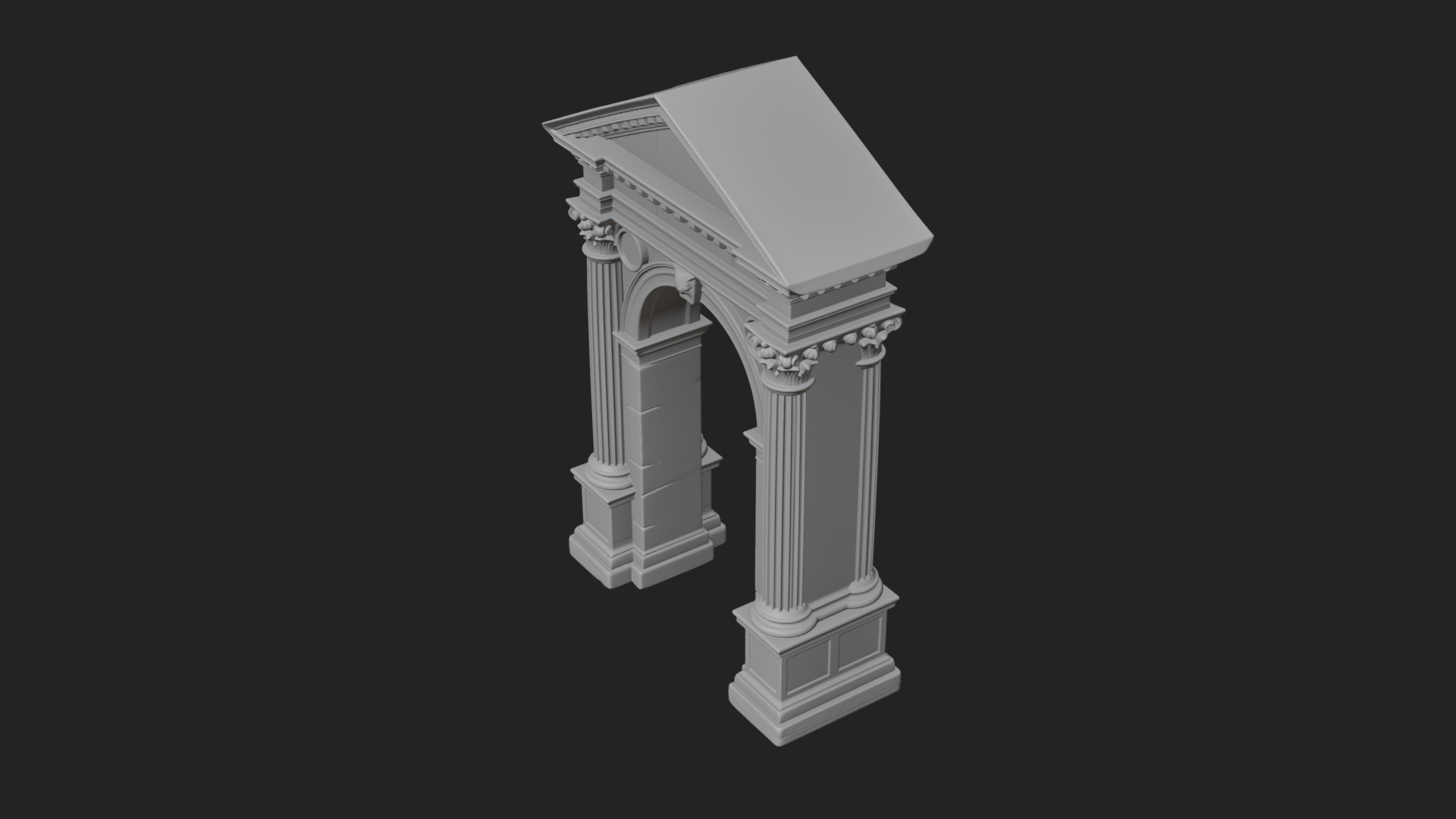 Classical Pediment Gate Design 5 3D Print Model 3D Model