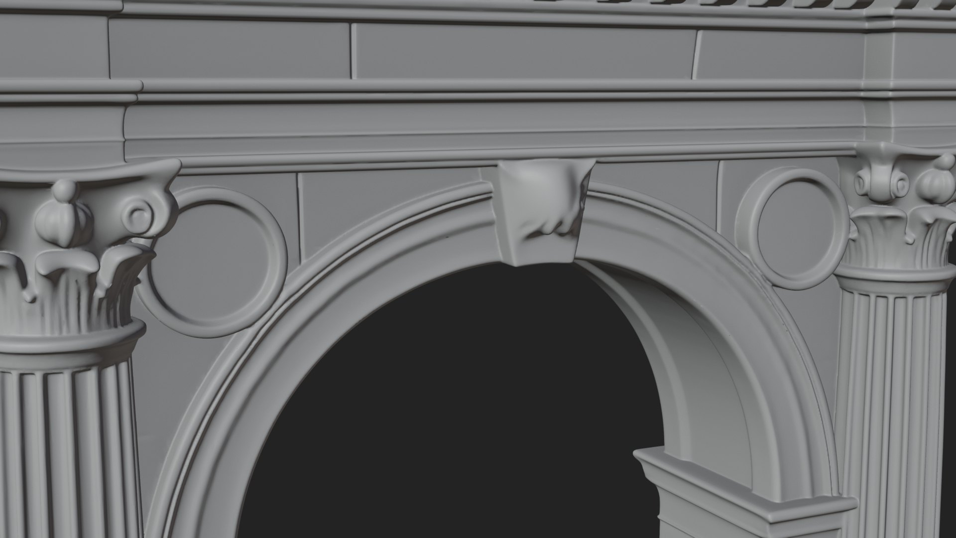 Classical Pediment Gate Design 5 3D Print Model 3D Model