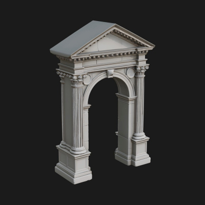 Classical Pediment Gate Design 5 3D Print Model